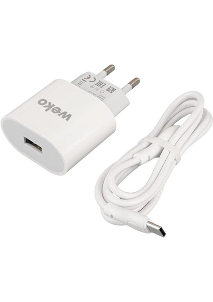 WK-21442 Pdu Qc 3.0 Amper Telefon Şarj Başlık Adaptörü + Type-C Kablo