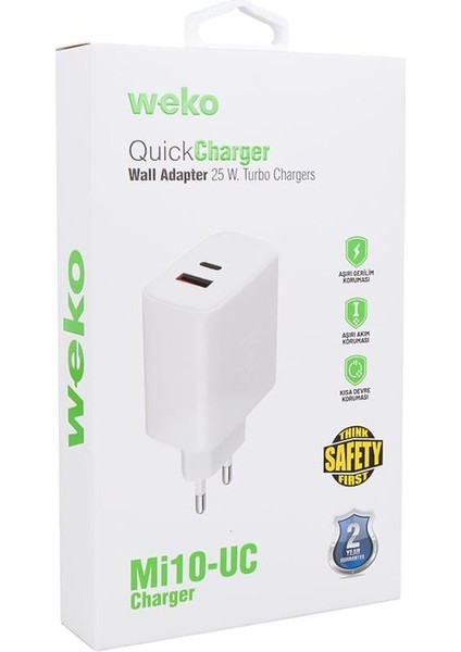 WK-21446 S11-UC 25 Watt 3.0 Amper Type-C + USB Telefon Şarj Başlık Adaptörü modelleri