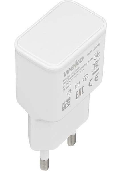 WK-21434 2.1 Amper Telefon Şarj Adaptörü + Micro USB Kablo