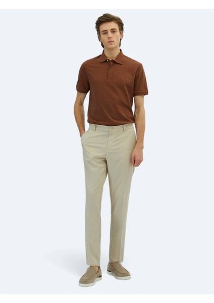 Ekru Dokuma Jogging Fit Casual Pantolon