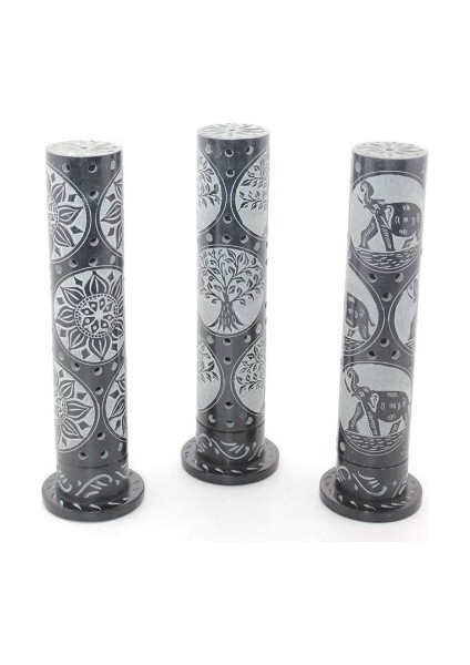 Obsidian Taşı Işlemeli Kule Tütsülük Model 2