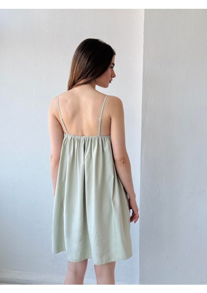 Tasarım June Askılı Mini Elbise Kadın Su Yeşili fiyatları