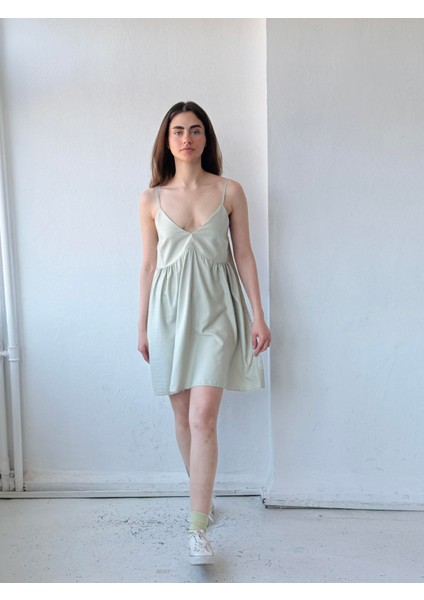 Tasarım June Askılı Mini Elbise Kadın Su Yeşili fırsatları