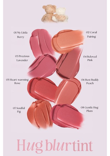 Hafif Ve Köpüksü Dokusuyla Pürüzsüz Görünüm Sunan Tint Clio Hug Blur Tint (008 Gentle Hug Plum)