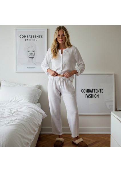 Organik Müslin 2'li Pijama Takımı Naturel Doğal