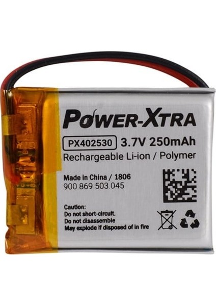 PX402530 - 3.7V 250 Mah Li-Polymer Pil - Devreli