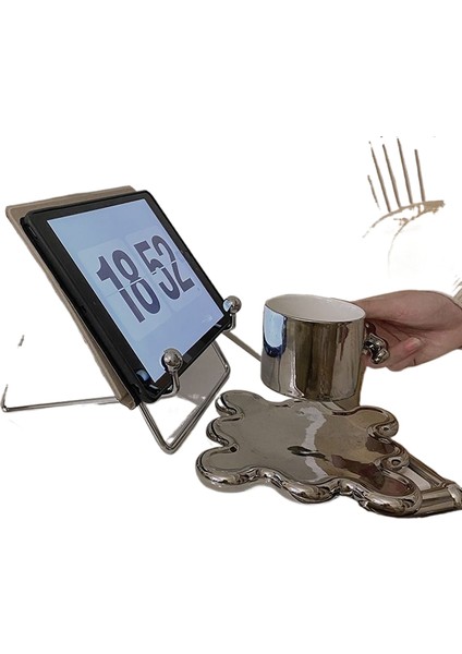 Tablet Standı 360° Kaldırma Döndürme Katlanır Taşınabilir Yükseltme Metal Stand (Yurt Dışından)