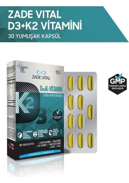 D3+K2 (MK7) Vitamini 30 Yumuşak Kapsül - Blister