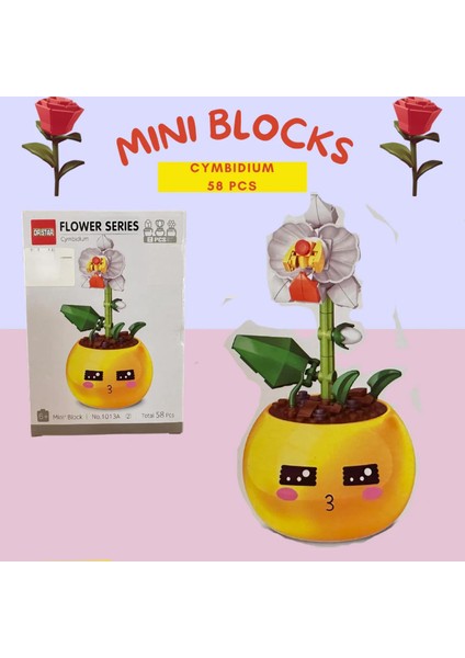Mini Blok Çiçek Yapma Seti No:2 58 Parça Cymbidium 1013A