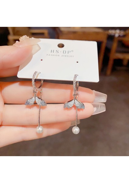 Popüler 925 Gümüş Iğne Küpe Klasik Geometrik Uzun Püskül Küpe (Yurt Dışından)
