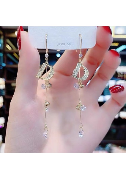Kadınlar Için Moda Mizaç Uzun Püskül Yaz Popüler Küpeler Süper Parlak Üst Düzey Hafif Lüks Küpeler (Yurt Dışından)