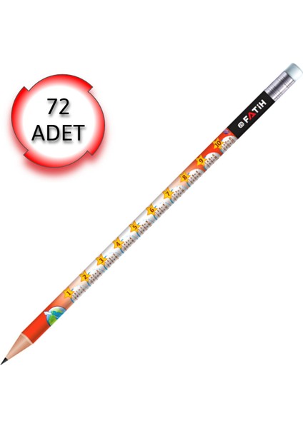 Çarpım Tablosu 2b Silgili Yuvarlak Kurşun Kalem 72 Adet (17840)