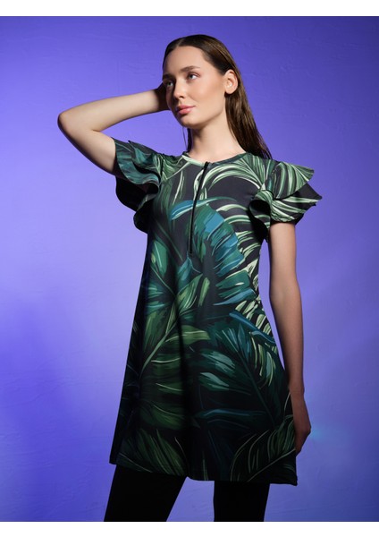 Silvana Yarım Kol Yarı Kapalı Mayo