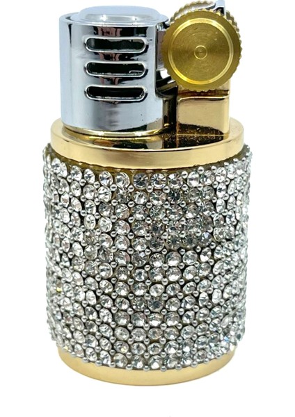 Swaroski Taşlı Çakmak - Gold
