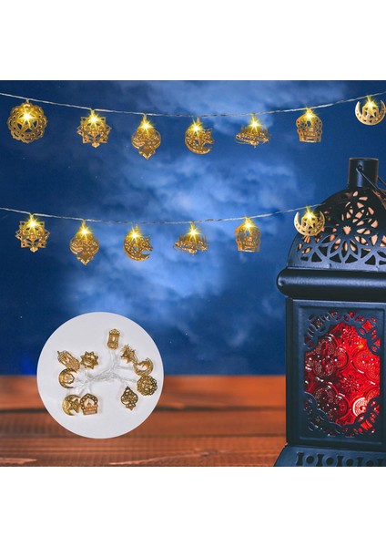 280 cm LED Işıklı 10'li Ramazan Temalı Işık Zinciri Dekoratif Fişli Aydınlatma Ev Dekorasyonu Süsleme Salon Oda Merdiven Balkon Süslemeleri Için Ramazan Temalı Özel Aydınlatma indirimleri