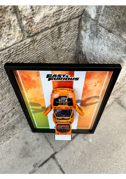 1/24 Fast & Furious Toyota Supra 30X40 CM Metal Levha Baskılı Çerçeve fırsatları