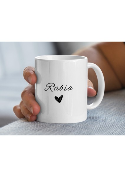 Rabia Isimli Kupa Bardak, Isimli Bardak, Hediye Kupa Bardak, Kahve Kupa Bardak