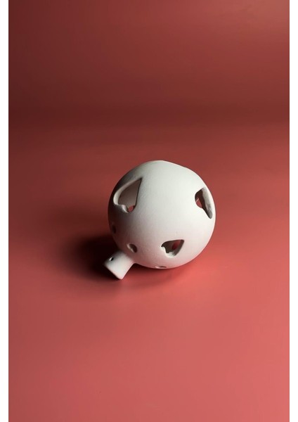 Yılbaşı Topu Kalpli Desen - Seramik Bisküvi (Ham Ürün) modelleri