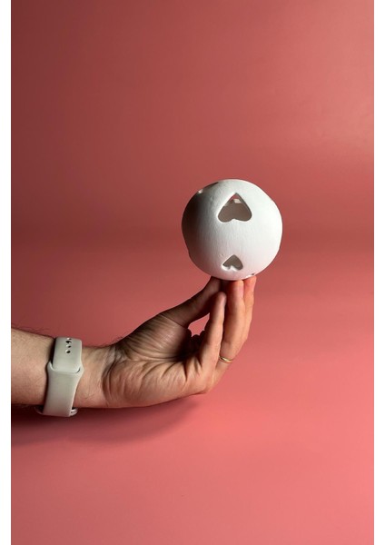 Yılbaşı Topu Kalpli Desen - Seramik Bisküvi (Ham Ürün) indirimleri