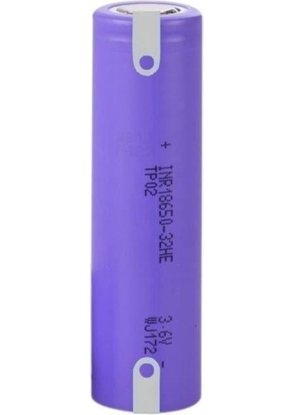 INR18650-32HE - 3.7V 3200 Mah Li-Ion Şarjlı Pil - 10A (+ - Pinli)