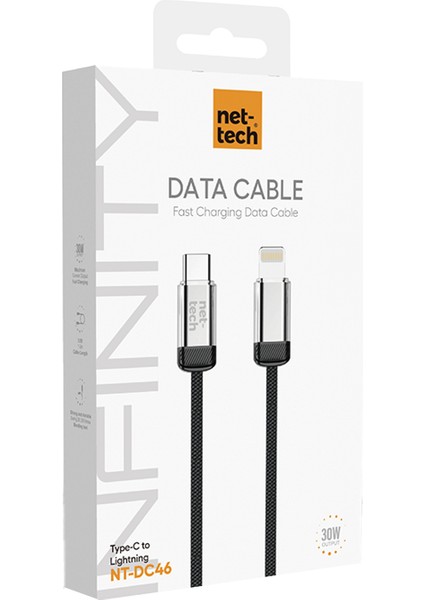 NT-DC46 30W Plastik 100 cm Type-C To Lightning Şarj ve Data Kablosu