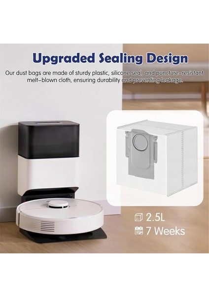 Roborock S8 Pro Ultra, S8+, S7 Max Ultra/Maxv Ultra, Q5+, Q7+, Q5 Pro+, Q8 Max+ Için 16 Paket Tek Kullanımlık 2,5 L Vakum Poşeti (Yurt Dışından) fırsatları