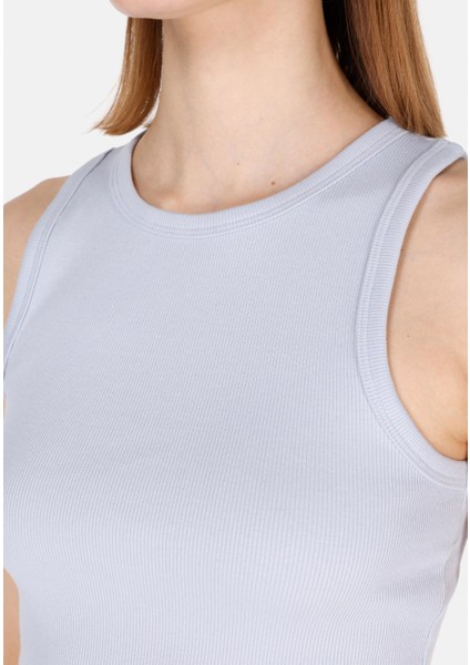 Slim Fit Kadın Mavi Atlet