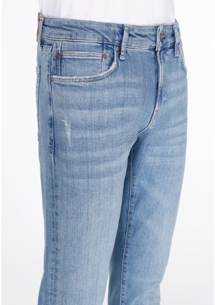041 Danny Slim Fit Düşük Bel Dar Paça Erkek Mavi Jean Pantolon CL1073409