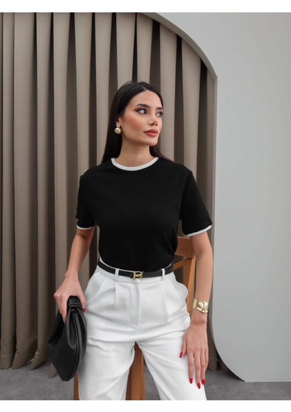 Biyeli Bisiklet Yaka T-Shirt fırsatları