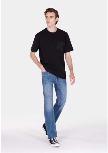 045 Davıd Regular Fit Orta Bel Düz Paça Erkek Mavi Jean Pantolon CL1072209