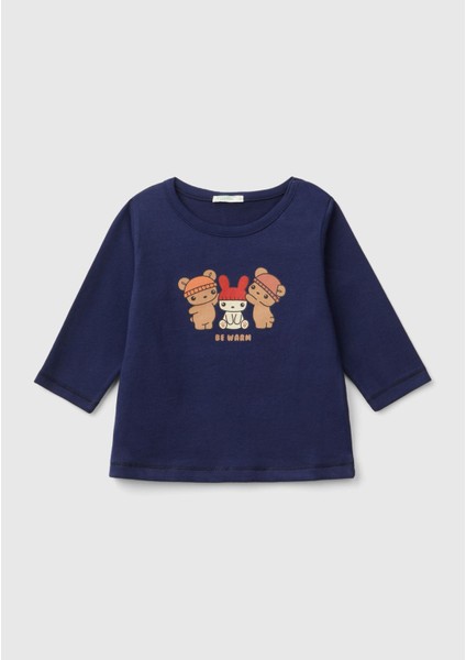 Bebek Lacivert Tişört (Model Kodu: 3ATNA105L )