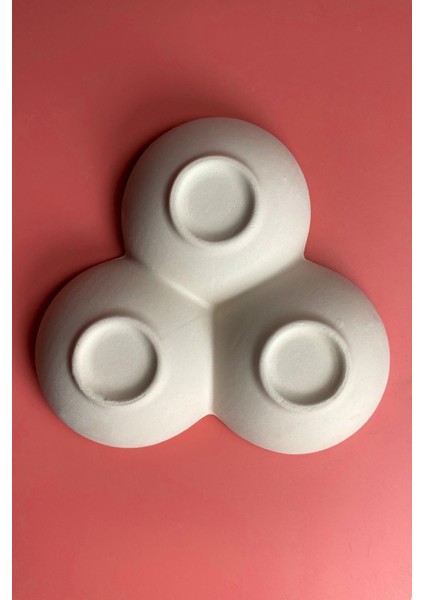 3'lü Yuvarlak Çerezlik - Büyük - Seramik Bisküvi (Ham Ürün) fiyatları