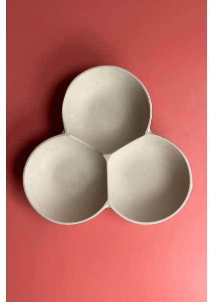 3'lü Yuvarlak Çerezlik - Büyük - Seramik Bisküvi (Ham Ürün) modelleri