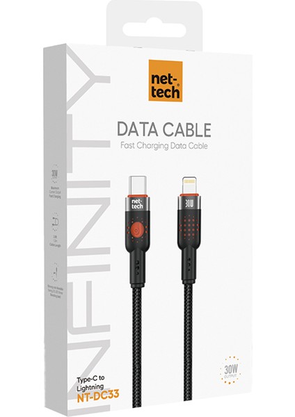 NT-DC33 30W Plastik 100 cm Type-C To Lightning Şarj ve Data Kablosu