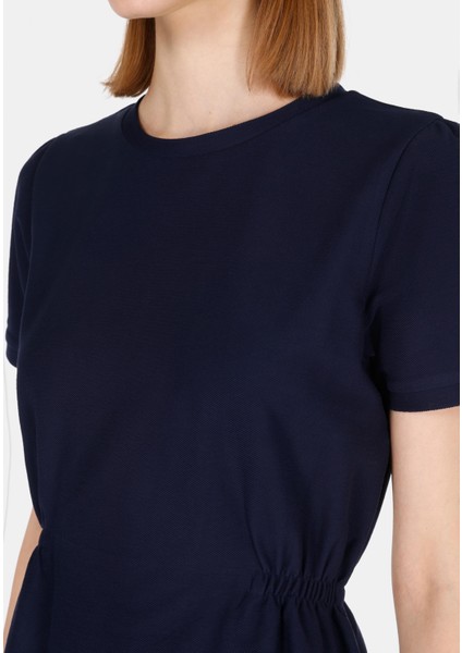Regular Fit Nakışlı Kadın Lacivert Kısa Kol Elbise CL1073767