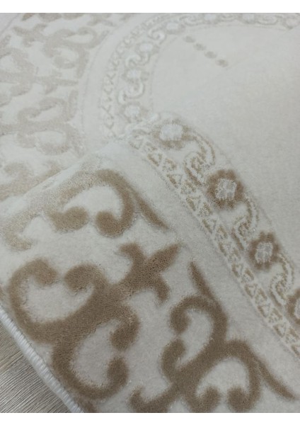 Çırağan Halı Seccade Kalın Yumuşak Yüzey Parlak Iplik 77 x 125 cm Namazlık SC838-KOYU Bej fiyatları