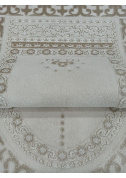 Çırağan Halı Seccade Kalın Yumuşak Yüzey Parlak Iplik 77 x 125 cm Namazlık SC838-KOYU Bej fırsatları
