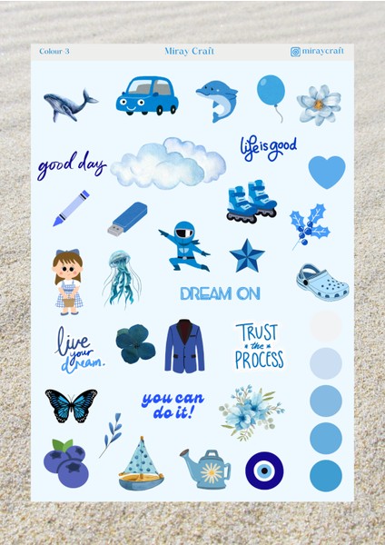 Renk Temalı 12*17 cm Sticker Seti