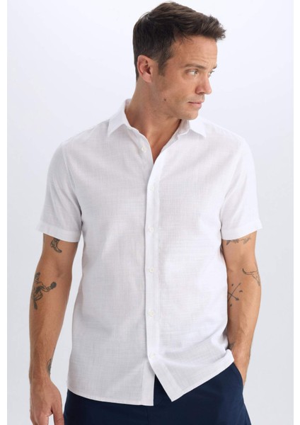 %100 Pamuk Regular Fit Polo Yaka Kısa Kollu Gömlek D6105AX25SP