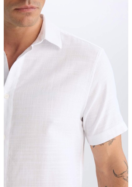 %100 Pamuk Regular Fit Polo Yaka Kısa Kollu Gömlek D6105AX25SP