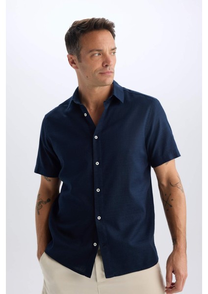 %100 Pamuk Regular Fit Polo Yaka Kısa Kollu Gömlek D6105AX25SP