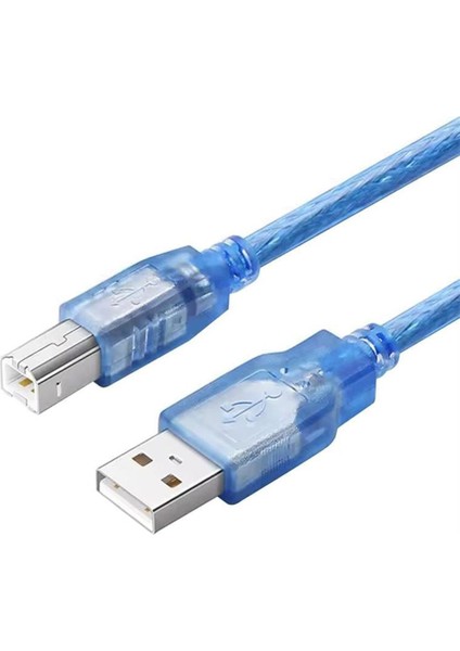 G-534DB Şeffaf Mavi 3 Metre USB Yazıcı Kablosu