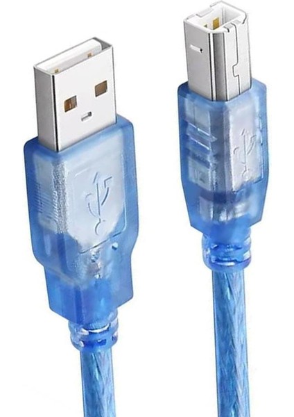 G-534DB Şeffaf Mavi 3 Metre USB Yazıcı Kablosu