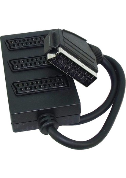 3\'lü Scart Dağıtıcı (1 Erkek-3 Dişi Scart)