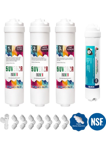 Nsf Onaylı 4’lü Ön Filtre Seti (Coconat Bazlı)