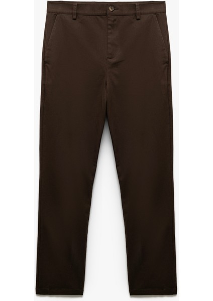 Pamuklu Cep Detaylı Slim Fit Chino Pantolon
