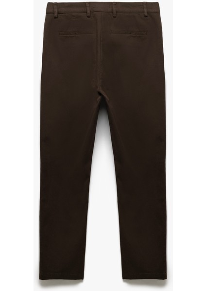 Pamuklu Cep Detaylı Slim Fit Chino Pantolon