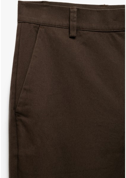 Pamuklu Cep Detaylı Slim Fit Chino Pantolon