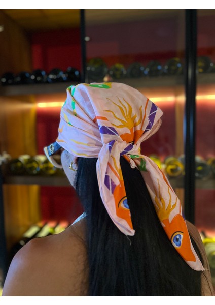 Kalp Desenli Bandana Fular 70 cm x 70 cm fiyatları