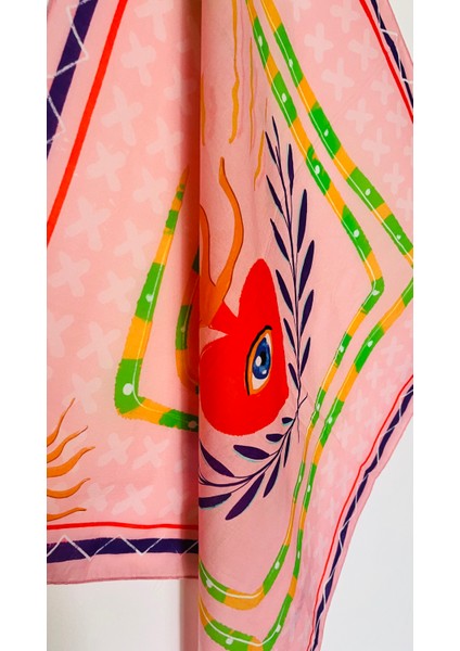 Kalp Desenli Bandana Fular 70 cm x 70 cm modelleri